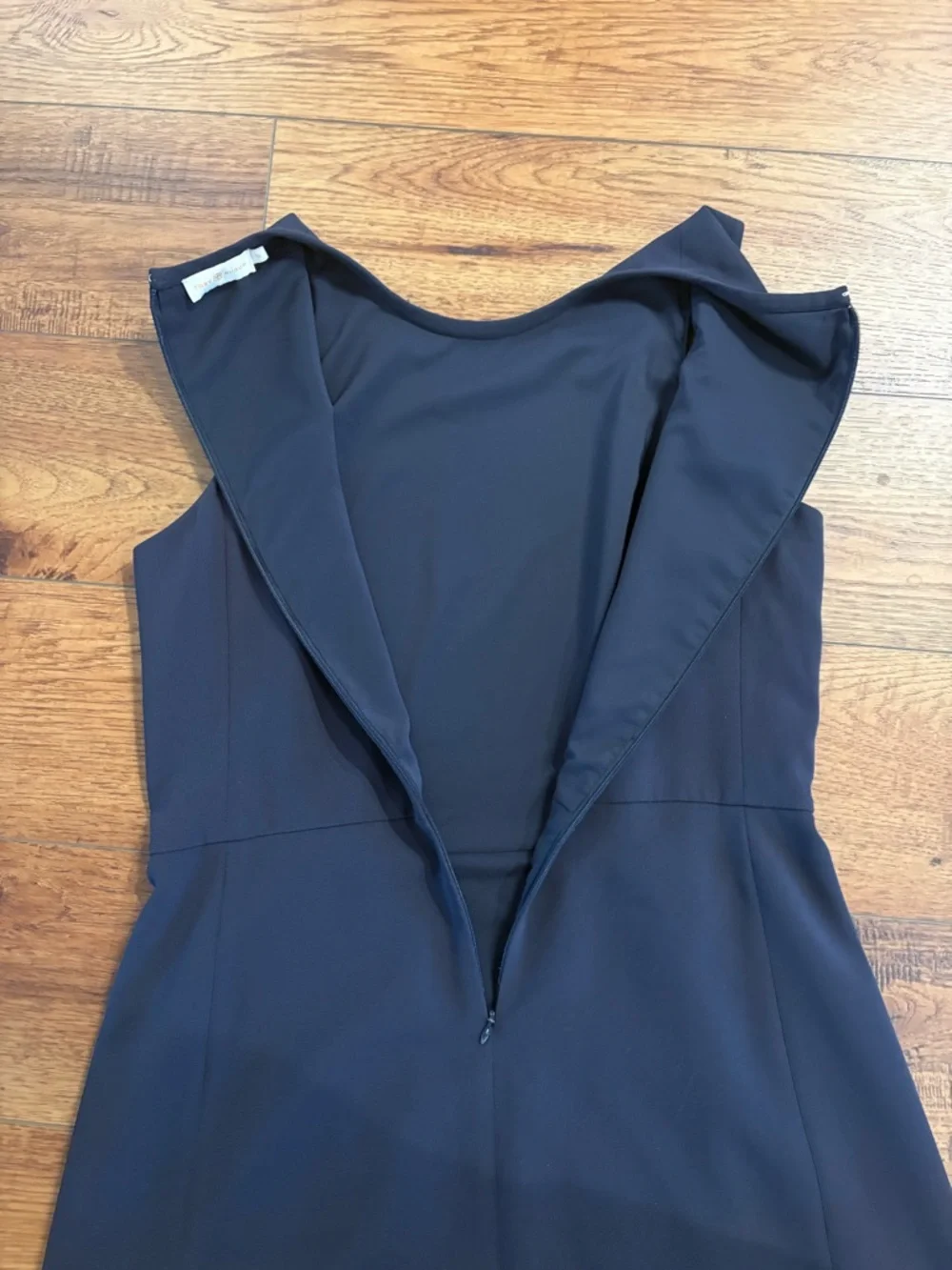 Tory Burch Navy Fit & Flare Dress Size 12 Sleeveless Pockets Lined